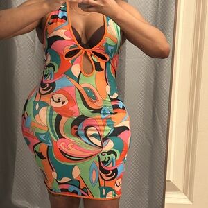 Jaded London Keyhole Halter Dress